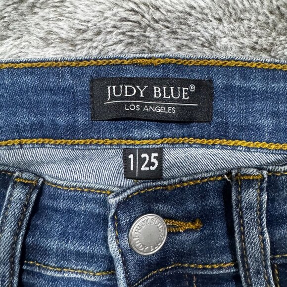 Judy Blue Jeans Sz 1/25 Distressed Leopard Print - Picture 5 of 8